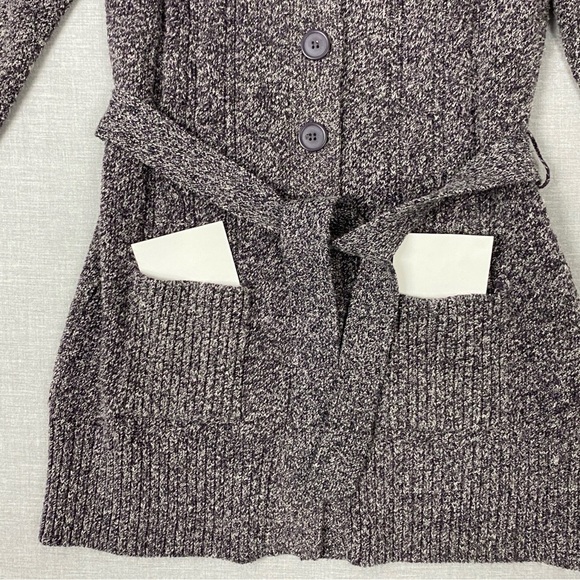 Dalia Button Up Cardigan Sweater Sz Medium Thick Tight Knit Fold Over Collar - Picture 3 of 9